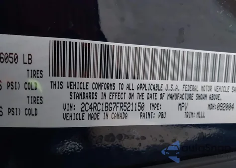 2015 Chrysler Town & Country Touring из США, поврежденный, VIN 2C4RC1BG7FR521150